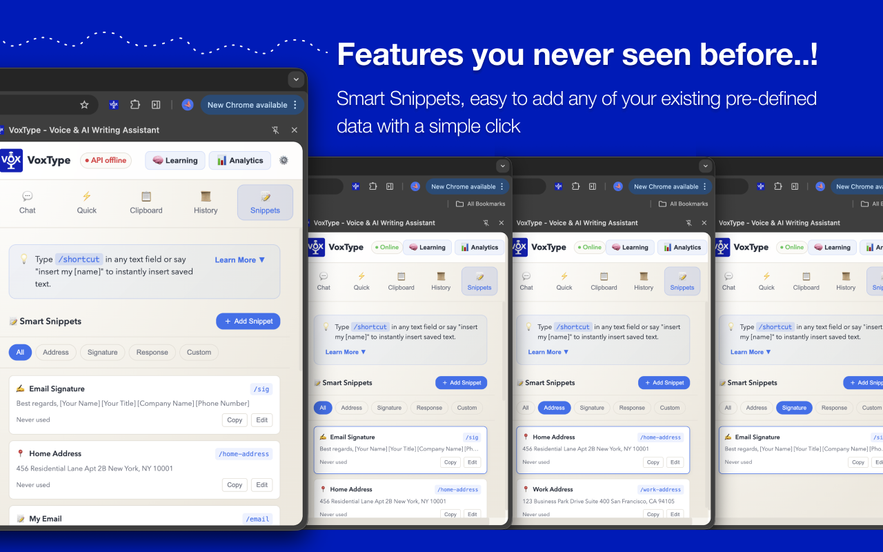 Smart Snippets Feature